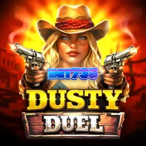 Tampilan layar permainan slot Dusty Duel di perangkat mobile
